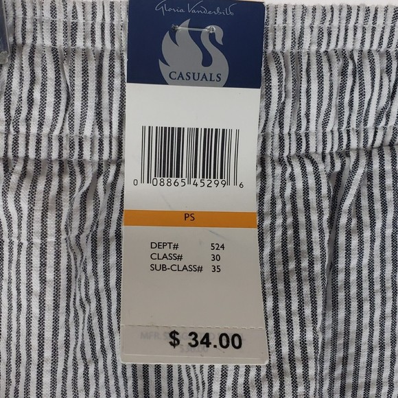 Gloria Vanderbilt Casuals Bermuda Shorts Sz PS Stripes Marjorie Drawstring Waist - Picture 8 of 8